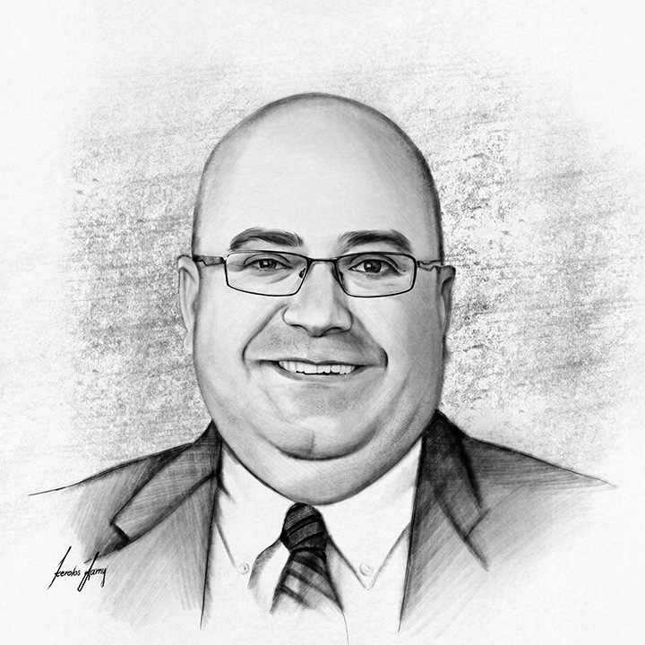 Amir Malek Headshot Sketch